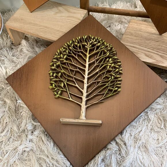 Vintage Syracuse Ornamental Co 4 Season Tree Wall Art Faux Wood Mid Century - Picture 7 of 17